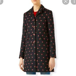 VINTAGE Gucci Wool Floral Print Trench Coat size XS NWT